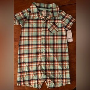 NWT Carter’s Plaid Romper. SZ 24 mos.